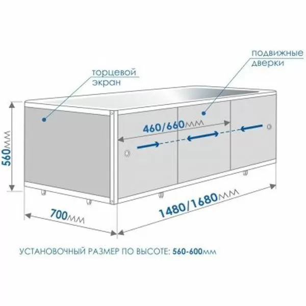 Экран под ванну Метакам Монолит-М 168, белый