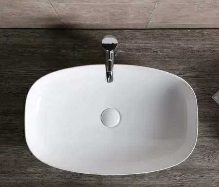 Раковина CR0063 накладная, белая, прямоугольная 600х385х135 Ceruttispa