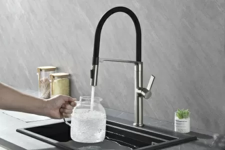 Смеситель для кухни Paulmark Barrel Ba214029-BS, брашированная нержавеющая сталь
