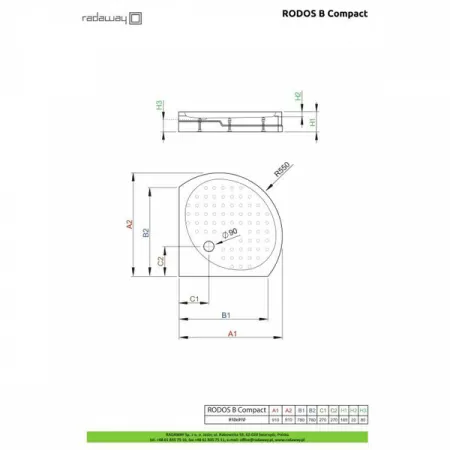Душевой поддон Radaway Rodos B Compact 90x90 4D99155-03
