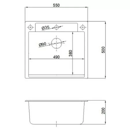 Кухонная мойка Reflexion Cubi RX1555CL, уголь