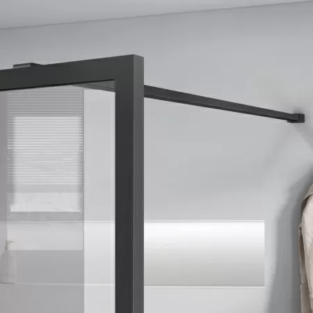 Душевая перегородка Vincea Walk-In VSW-1HC800CFGM, 800*2000, вороненая сталь, стекло прозрачное/рифленое