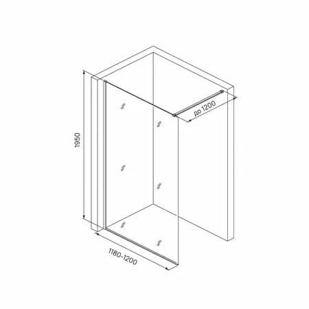 Душевая перегородка IDDIS Slide SLI8CS2i23 Walk In 120x195, хром