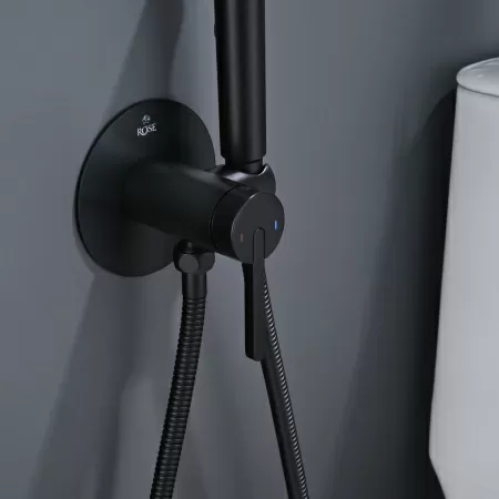 Гигиенический душ со смесителем Rose R235H, черный