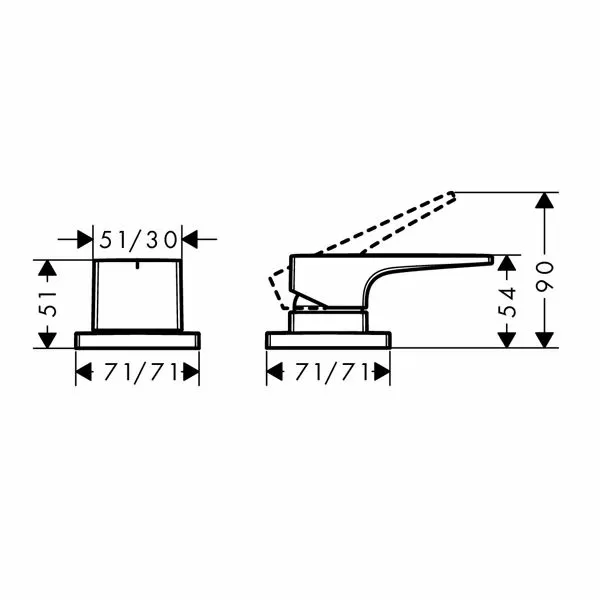 Смеситель на борт ванны Hansgrohe Metropol 74548000