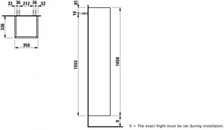 Шкаф-пенал Laufen Base 4027221102631 35x33.6x165