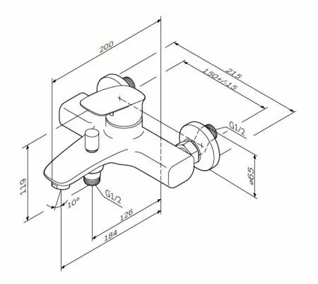 Смеситель для ванны и душа AM.PM Spirit 2.1 F71A10000