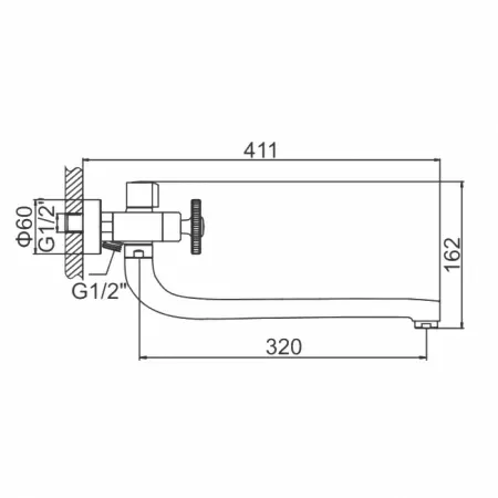 Смеситель для ванны Ledeme L2289