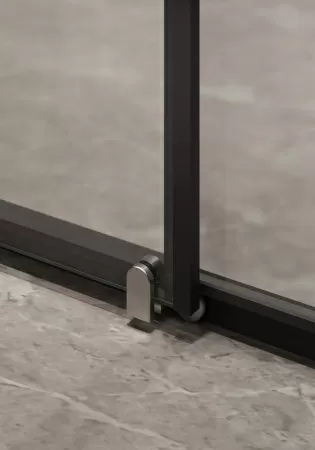 Timo Душевая дверь TD-120/03F-6, раздвижная 1950*1200, профиль черный, стекло матовое 6 мм