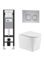 Комплект инсталляции с унитазом Weltwasser AMBERG 350 + NESENBACH 004 GL-WT + AMBERG RD-CR