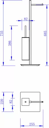 Комбинированная напольная стойка Felice F 0312 B хром/белый