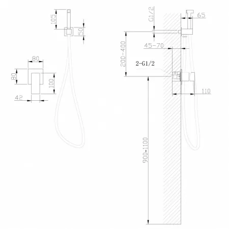 Смеситель ABBER Daheim AF8225 с гигиеническим душем, хром