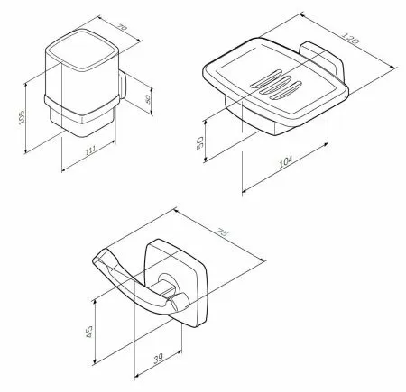 Комплект для ванной комнаты AM.PM Gem S BK91GC зона красоты