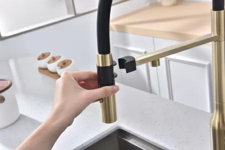 Смеситель для кухни Paulmark MAGNETO ONE Ma213188-SBG, светлое брашированное золото