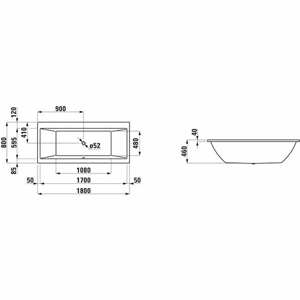 Акриловая ванна Laufen Pro 180x80 2329500000001