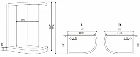 Душевая кабина Timo Comfort T-8802 P R Fabric Glass 120x85x220