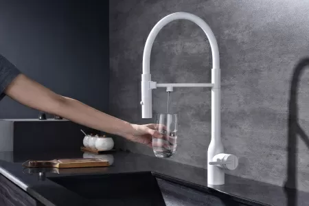 Смеситель для кухни Paulmark MAGNETO ONE Ma213188-WH, белый