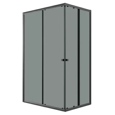 Душевое ограждение Niagara Eco NG-1118-14QT (110х80х190) прямоугольник,раздвижное,черный,стекло тонированное,1 место