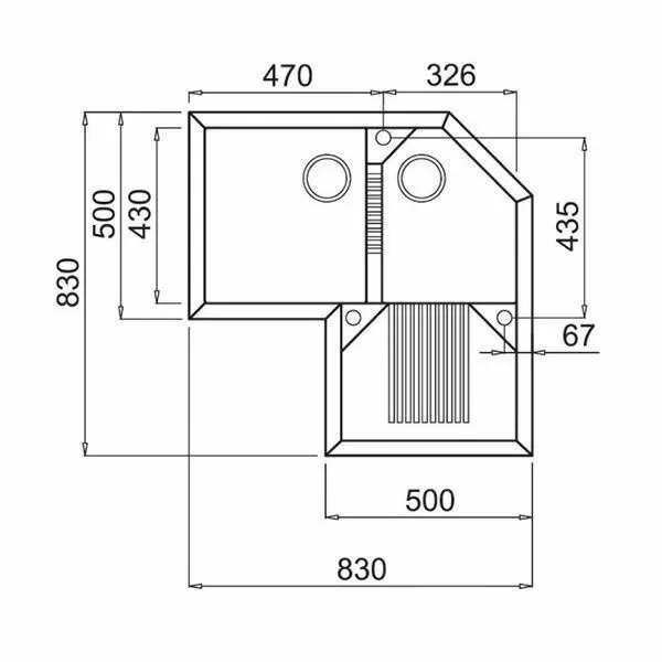 Кухонная мойка Elleci Tekno Corner M73 Titanium LMTCOR73