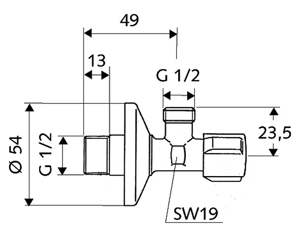 Угловой вентиль Schell Comfort 1/2" x 1/2" 052170699