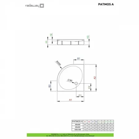 Душевой поддон Radaway Patmos A 100x100 4S11155-03