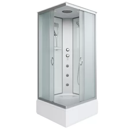 Душевая кабина Niagara Classic NG-1108-14G (90х90х215) средний поддон(26см),стекло матовое,4 места с полкой