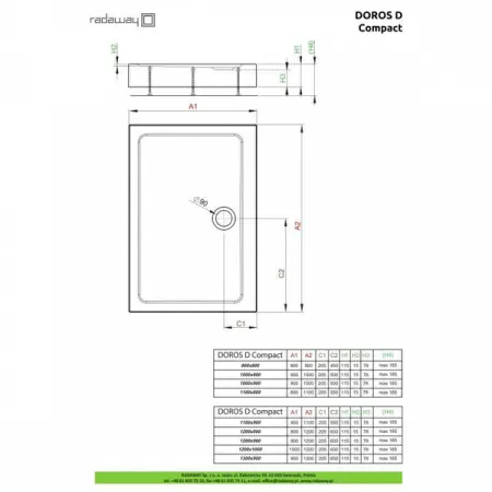 Душевой поддон Radaway Doros D Compact 120x100 SDRD1210-05