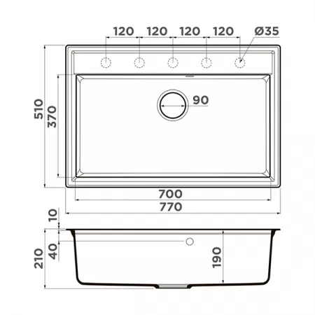 Кухонная мойка Omoikiri Daisen 77-DC Artgranit темный шоколад 4993629