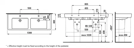 Умывальник Laufen Pro A 8149670001091 130x48x11