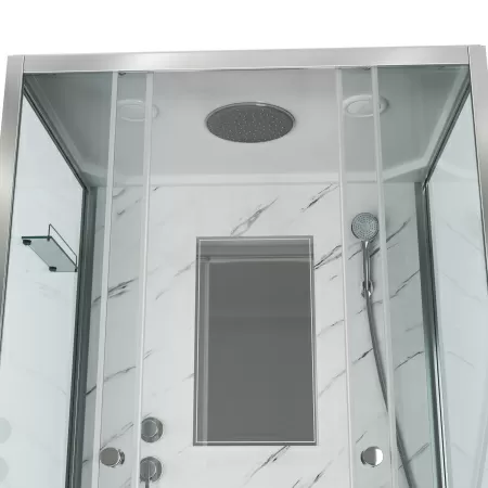 Душевая кабина Niagara Luxe NG-7772QM (120x90х210) низкий поддон(15см),дверь раздвижная,стенки мрамор,4 места