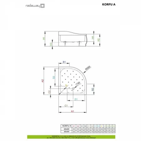 Душевой поддон Radaway Korfu A 90x90 4S99400-03