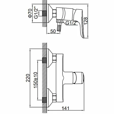 Смеситель для душа Ledeme H60 L2060