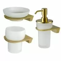 Комплект аксессуаров для ванной комнаты WasserKRAFT Aisch (мыльница, подстаканник, дозатор)