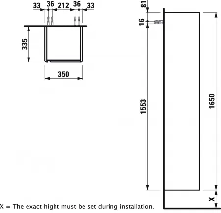 Шкаф-пенал Laufen Base 4030321102631 35x33.5x165