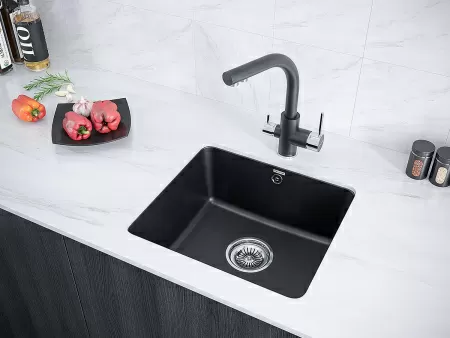 Мойка Paulmark UNTER 50 PM204543-BL 435х455х185 мм, IT-GRANIT, черный
