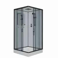 Душевая кабина Niagara Premium NG-6902-01Q BLACK (100х100х210) низкий поддон(16 см),черный,стекло тонированное,4 места