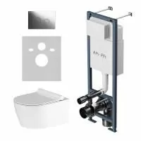 IS110151.DX77C1700 ErgoFit Инсталляция с клавишей L глянц хром с подвесным унитазом Jupiter без ободка с сиденьем