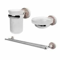 Комплект аксессуаров для ванной комнаты WasserKRAFT Nau (штанга, мыльница, подстаканник)