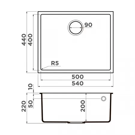 Кухонная мойка Omoikiri Bosen 54-U-SA Tetogranit бежевый 4993163