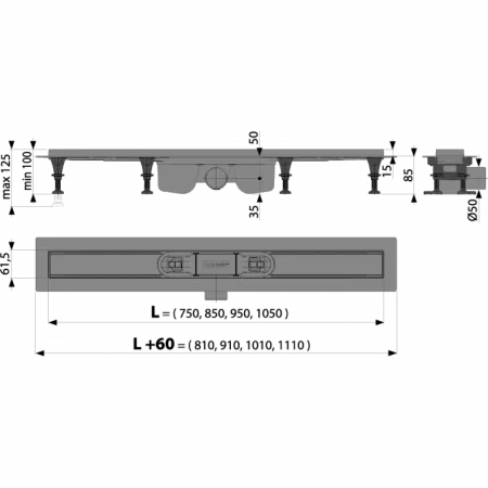 Душевой трап AlcaPlast APZ12-750