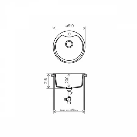 Кухонная мойка Tolero R-108E 51x51 серый металлик