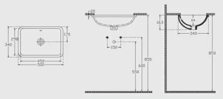Раковина ISVEA Soluzione 500*340*163 цвет белый 10PL77045SV