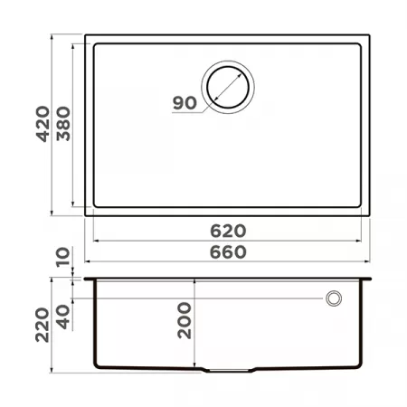 Кухонная мойка Omoikiri Tedori 66-U-BL Tetogranit черный 4993972