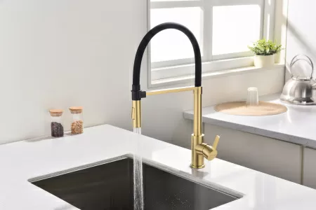 Смеситель для кухни Paulmark HALT Ha214021-SBG, светлое брашированное золото