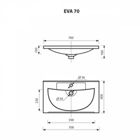 Тумба под умывальник Misty Марта 70 напольная бирюза с умывальником EVVA -70 D