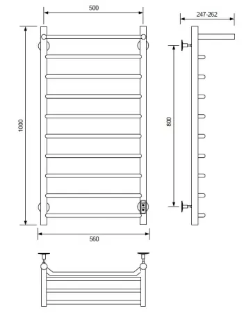 Полотенцесушитель электрический с/т Comfysan Скола (Scola) EC-10 100/50 с полкой, белый