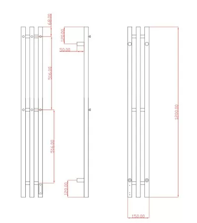 Полотенцесушитель электрический с/т Comfysan Альто (Alto) EC-3 120/12, оружейная сталь, гальваника