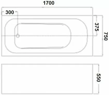 Ванна акриловая WeltWasser WW OKER 170/75 WT 170х75х55