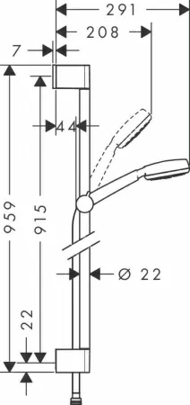 Душевой гарнитур Hansgrohe Crometta 100 [26658400]