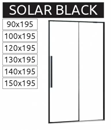 Душевая дверь Rea SOLAR 90x195 Rea-K6319 раздвижные, черный